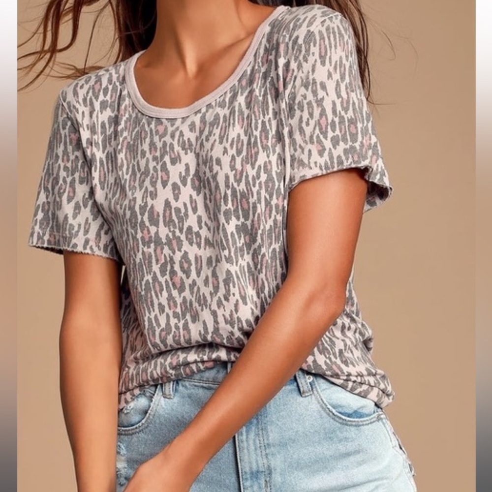 Free people tee-blushed leopard print